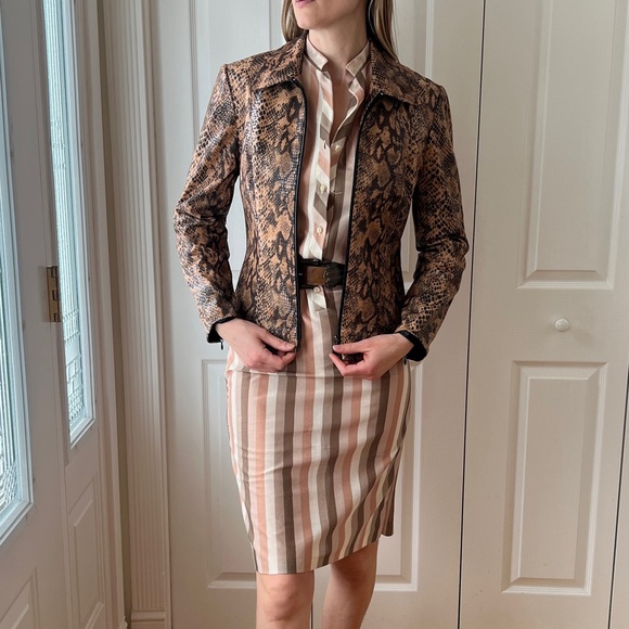 Joseph Ribkoff Python Print Zip up Jacket - Picture 2 of 12